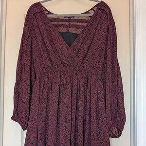Madewell Georgette Faux-Wrap Mini Dress, XL